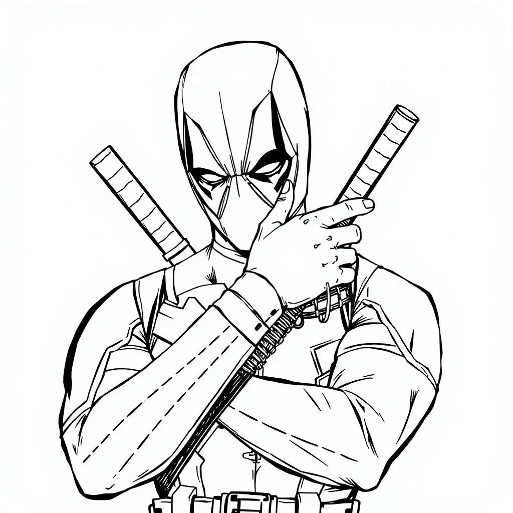 Ausmalbilder Deadpool – coole und kostenlose Malvorlage von Deadpool zum Ausdrucken und Ausmalen.