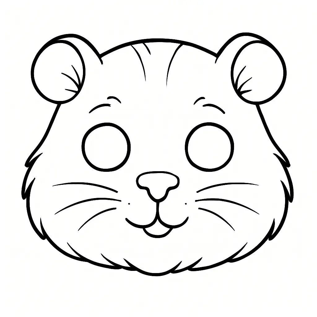 Meerschweinchen Maske Ausmalbild – einfache, ausdruckbare Maske zum Basteln und Ausmalen für Kinder.