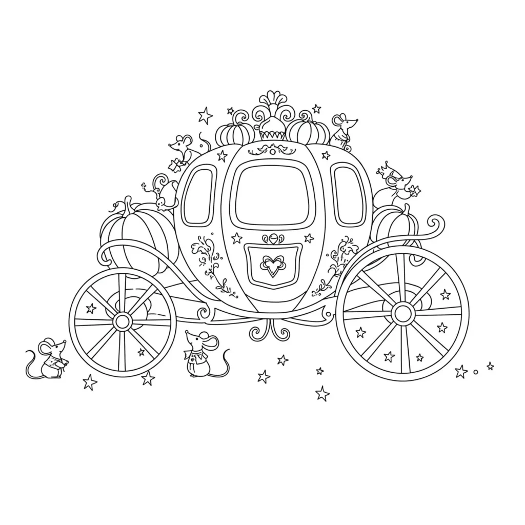 Cinderella Kutsche vor Schloss