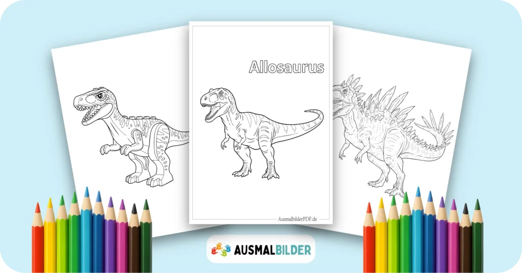 Allosaurus Ausmalbilder (Dinosaurier Malvorlage PDF drucken) Allosaurus Ausmalbilder kostenlose Dinosaurier-Malvorlagen zum Ausdrucken für Kinder und Erwachsene