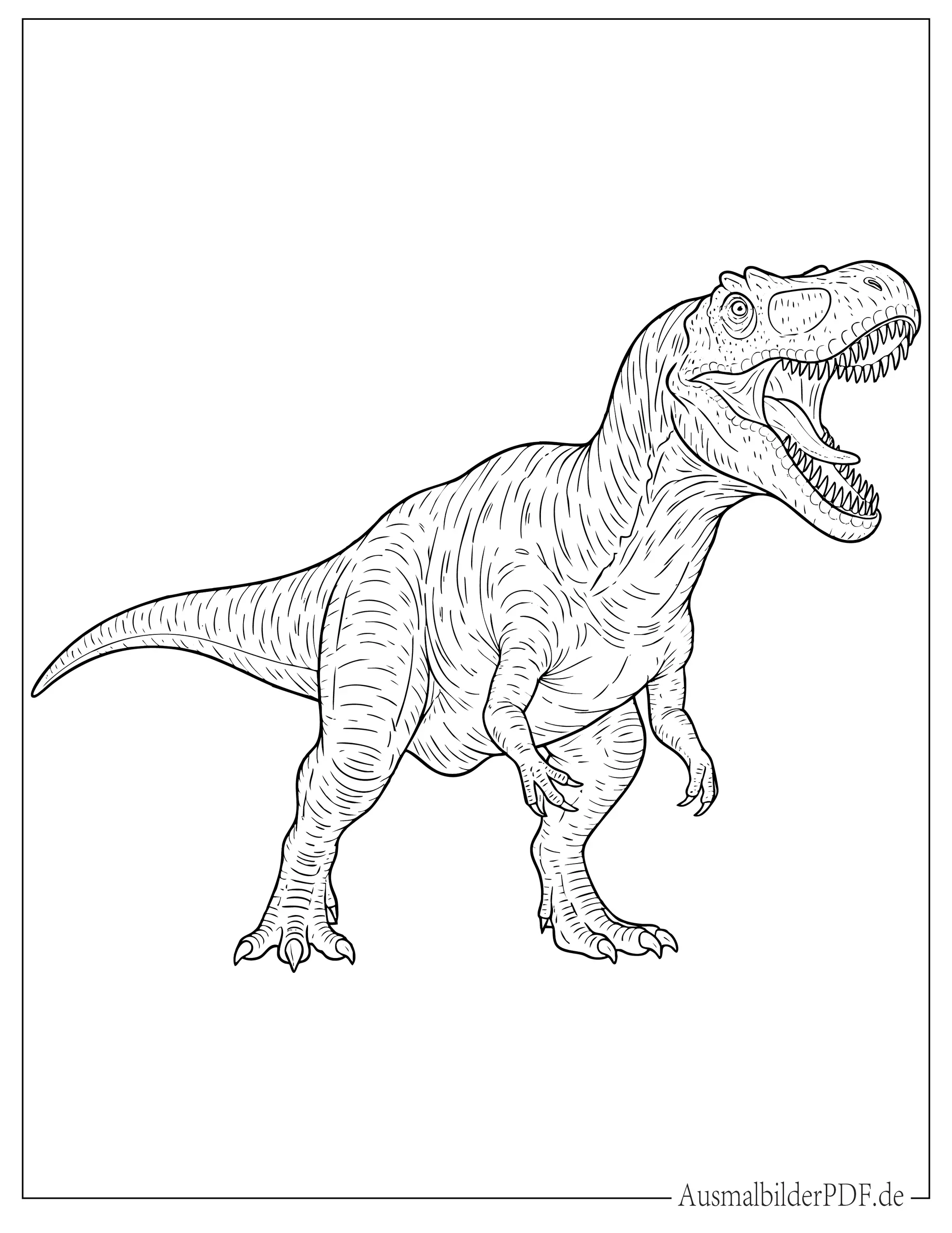 Allosaurus Dinosaurier brüllt Malvorlage