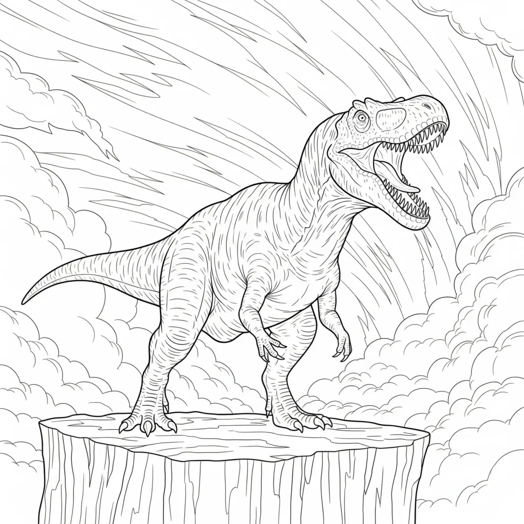 Allosaurus Ausmalbilder (Dinosaurier Malvorlage PDF drucken) allosaurus malvorlage zum ausdrucken zeigt einen dinosaurier der laut von einem felsen brüllt perfekt für kinder die dinosaurier ausmalbilder mögen