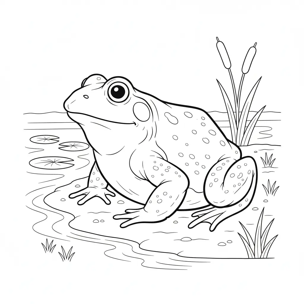 20+ Frosch Ausmalbilder (Kostenlos Malvorlage zum Ausdrucken) Ausmalbild eines amerikanischen Ochsenfrosches ideal zum Ausdrucken und Ausmalen für Kinder und Erwachsene