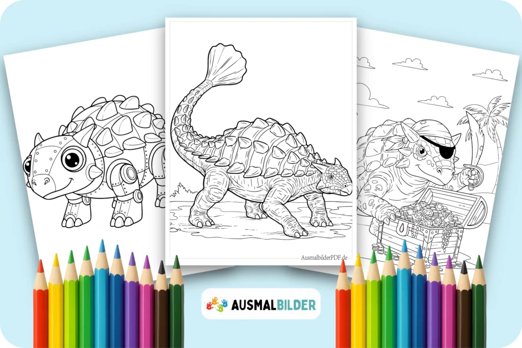 Ankylosaurus Ausmalbilder kostenlose Dinosaurier-Malvorlagen zum Ausdrucken