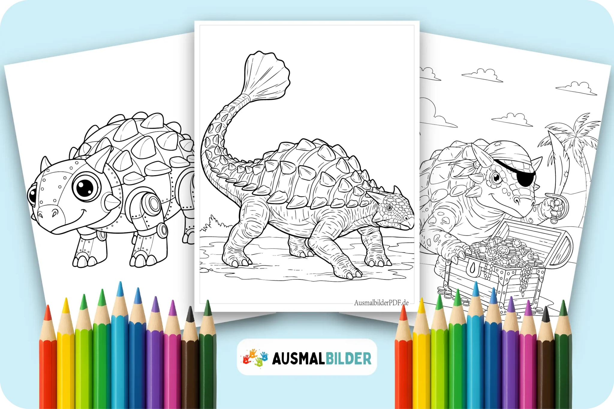 Ankylosaurus Ausmalbilder kostenlose Dinosaurier-Malvorlagen zum Ausdrucken