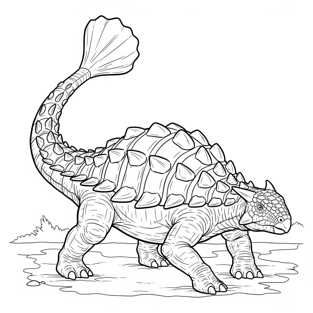 Ankylosaurus Ausmalbilder (Gratis Dino Malvorlage drucken) Lade diese Ankylosaurus Malvorlage mit Keulenschwanz als PDF herunter. Perfekt zum Ausdrucken und Ausmalen für Dino-Fans.