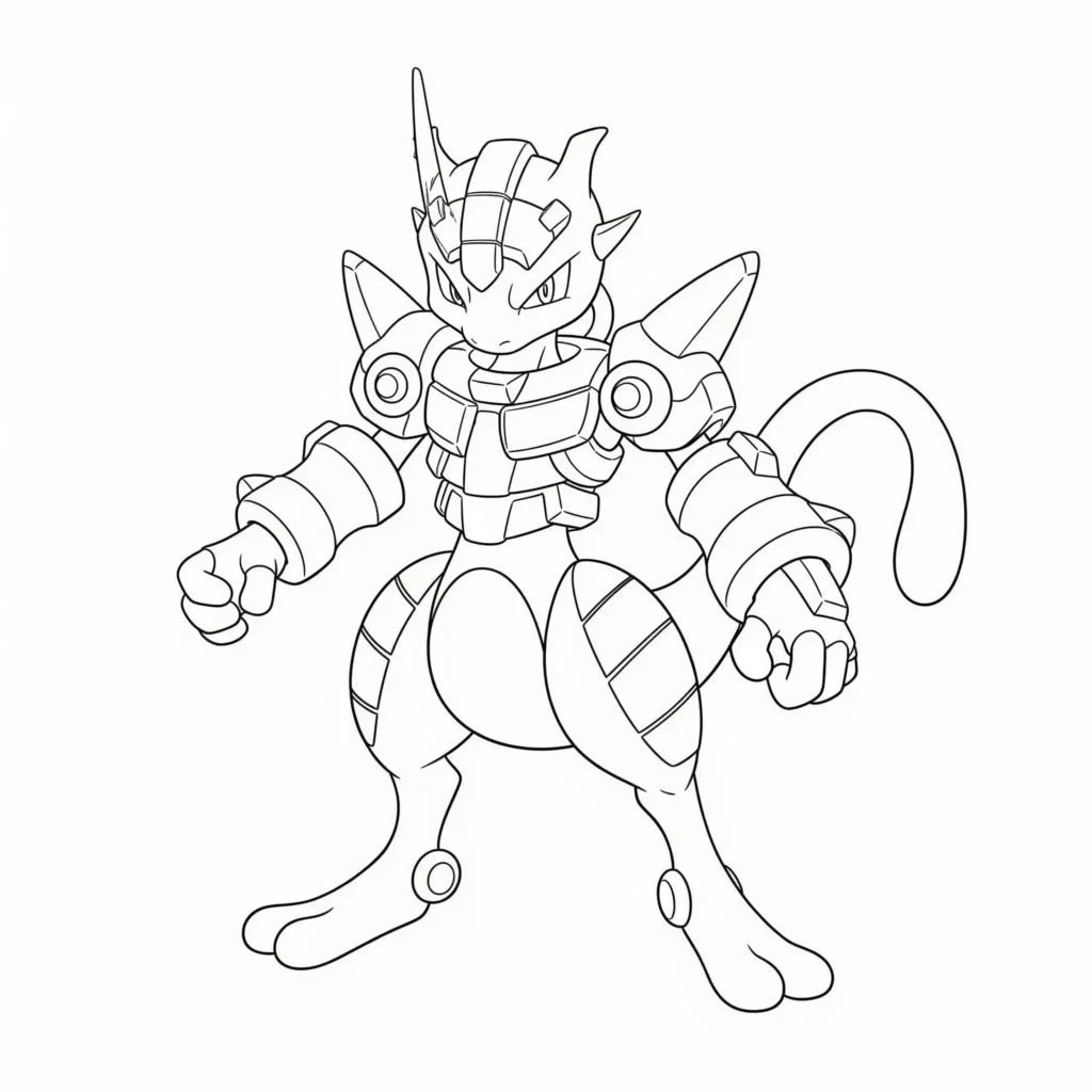 16 Mewtu Ausmalbilder (Gratis Pokémon Malvorlage zum drucken) Das gepanzerte Mewtu Project M Ausmalbild zeigt das Wesen in seiner markanten Rüstung. Eine spannende Vorlage zum Ausdrucken und Ausmalen.