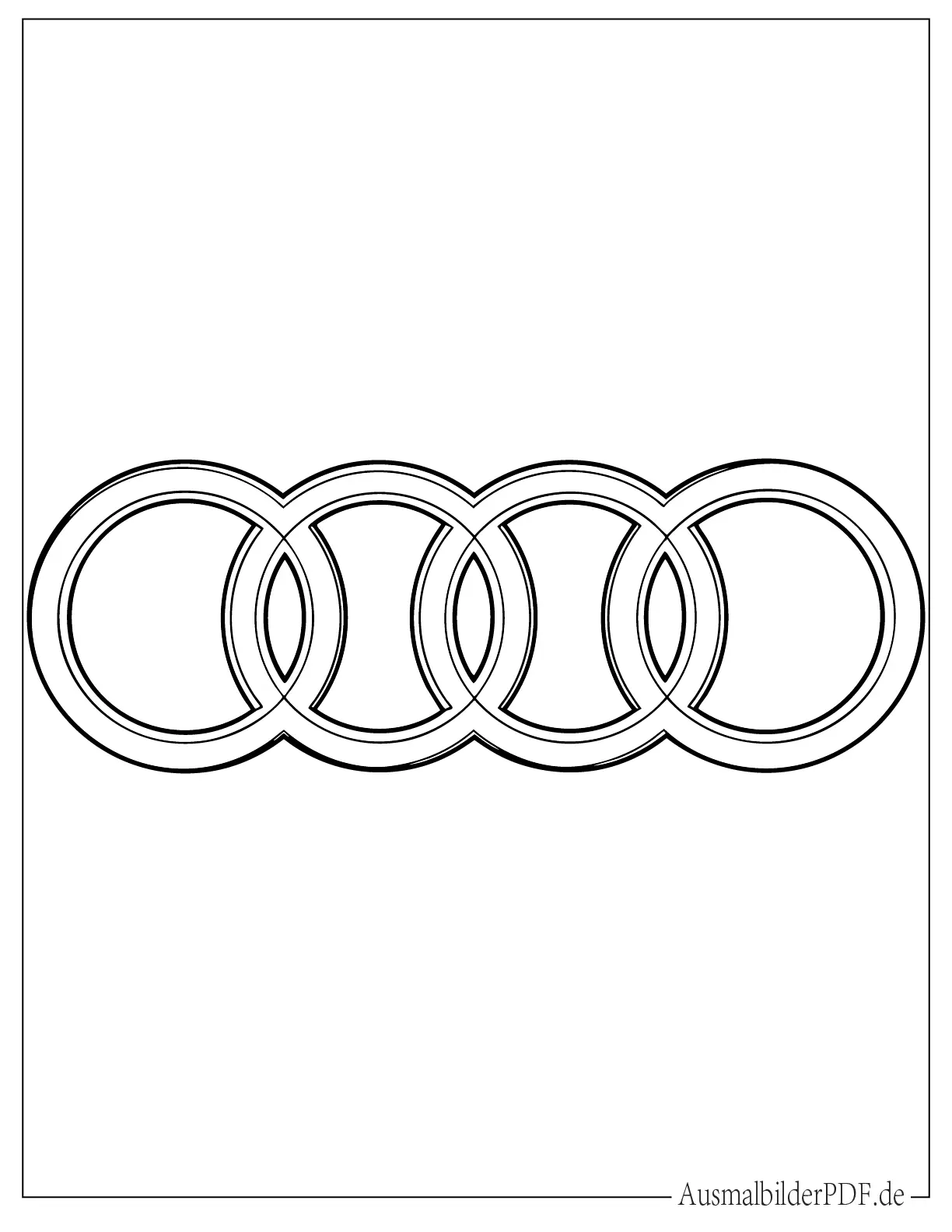 Audi Logo Ausmalbild, einfache und klare Malvorlage