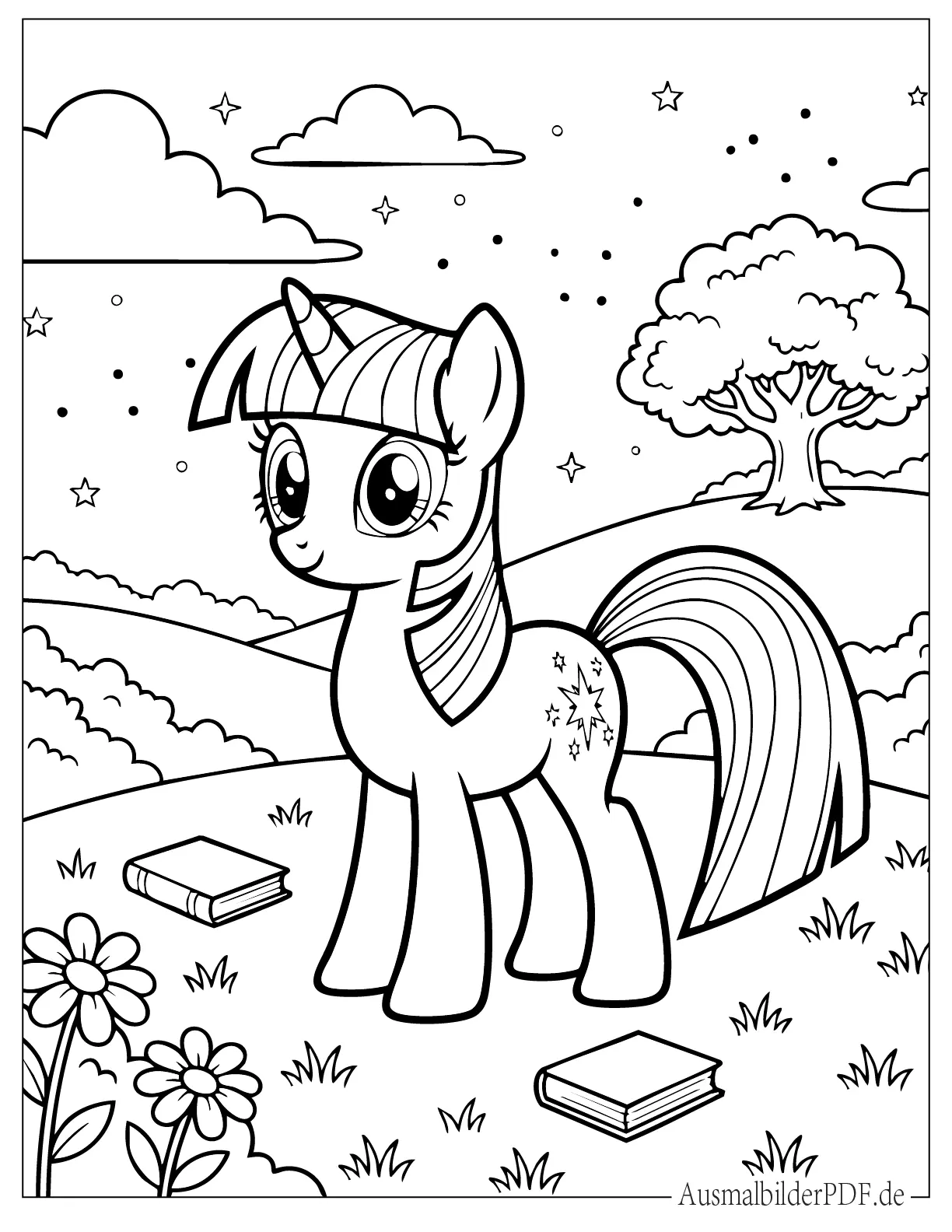 Ausmalbild von Twilight Sparkle Einhorn