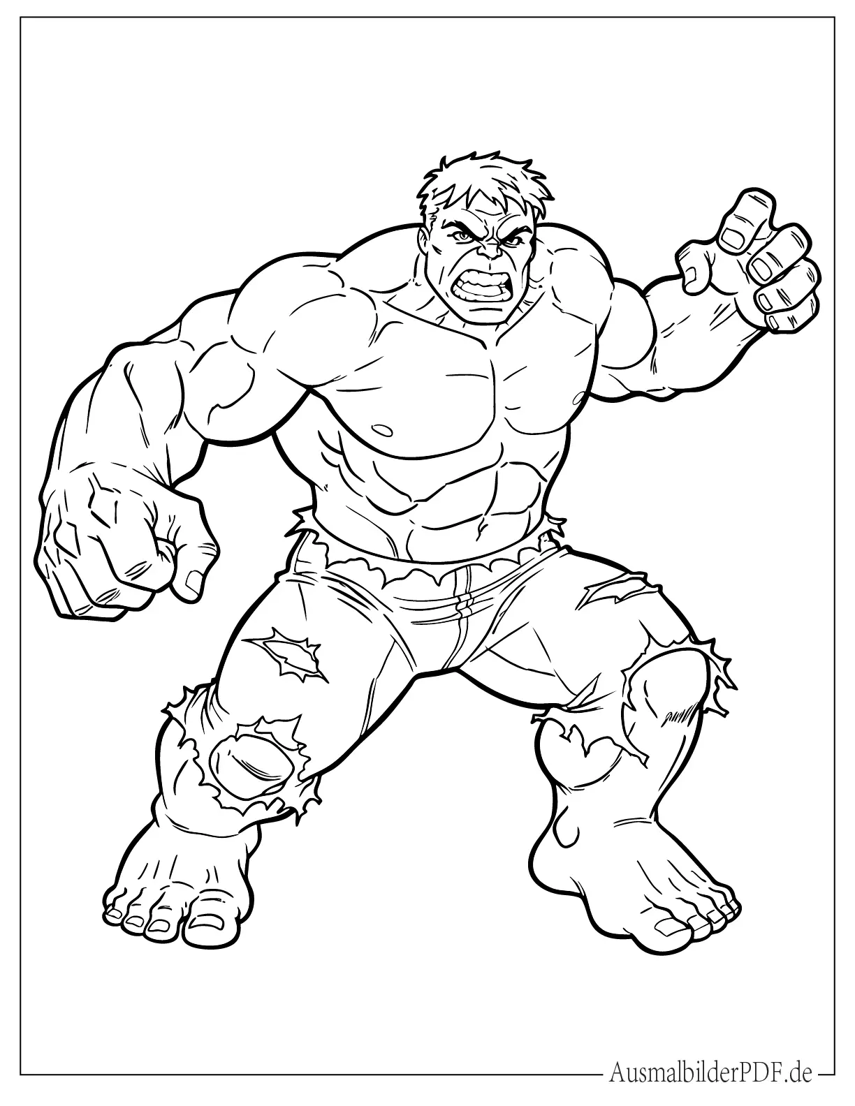 Ausmalbild von Avengers Hulk