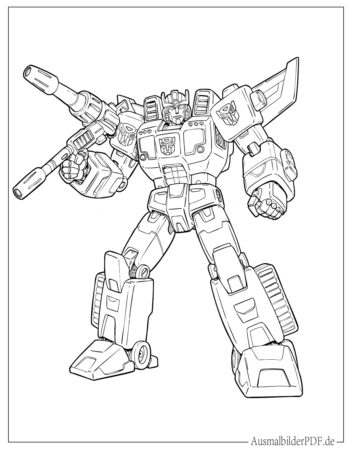 Ausmalbild von Transformers Roboter