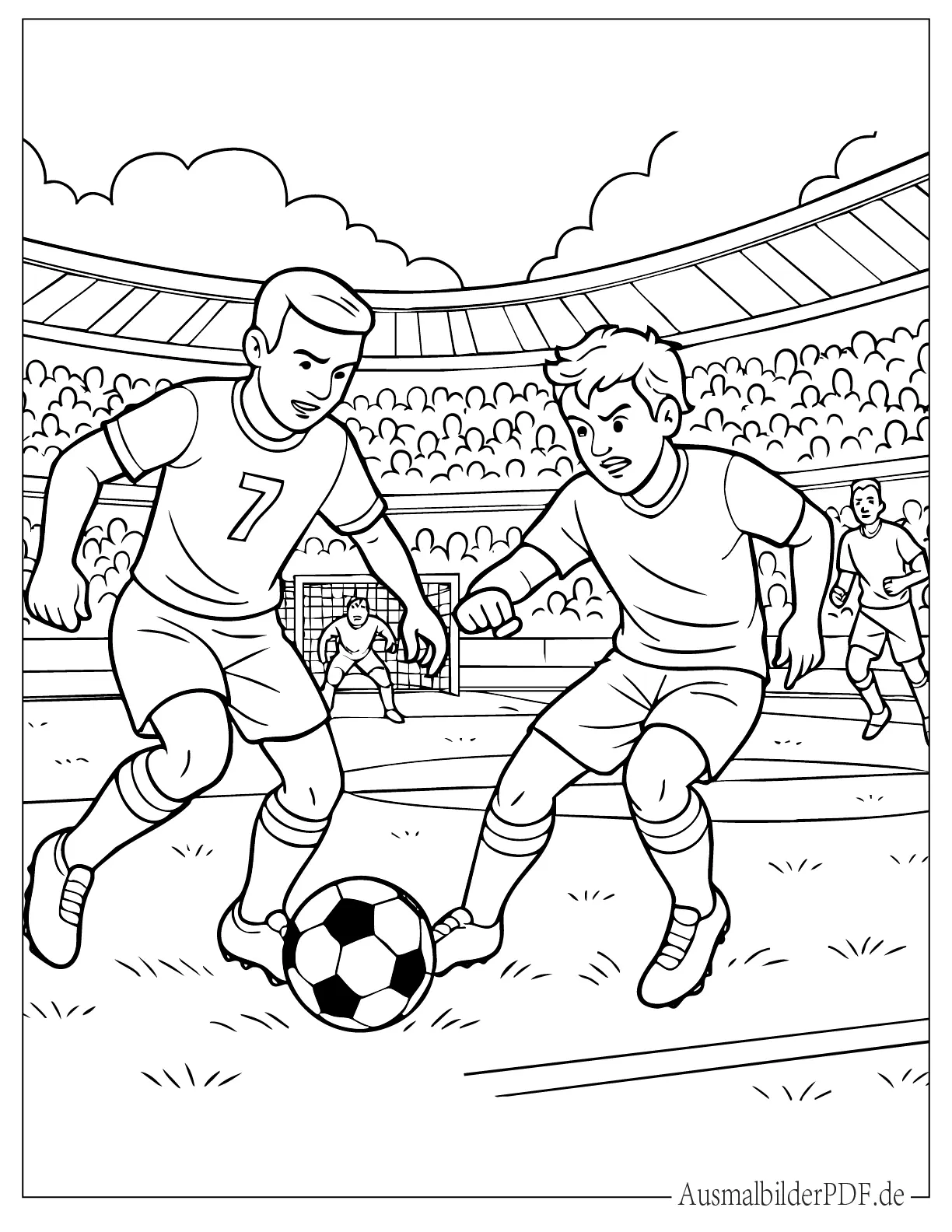 Malvorlage von jungen Jungen spielen Fussball