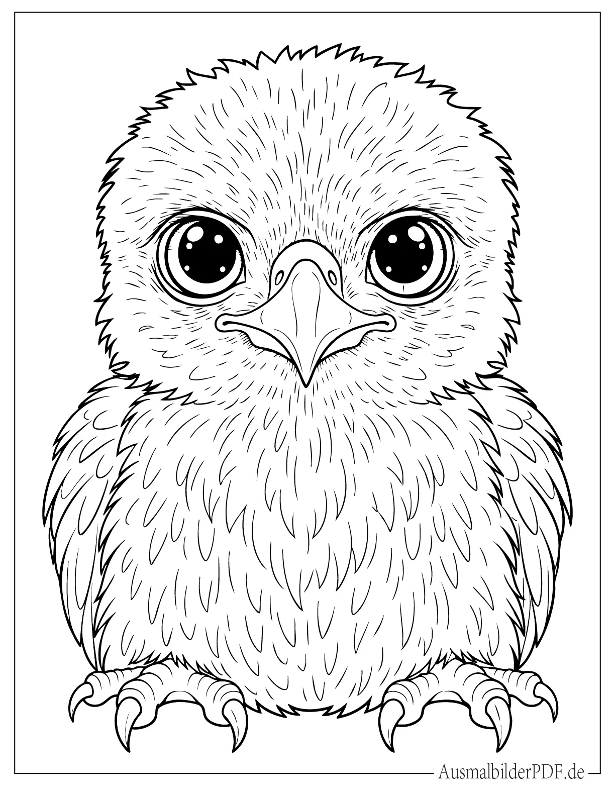10+ Ausmalbilder Adler (Gratis zum Ausdrucken und Ausmalen) Niedliches Baby Adler Ausmalbild für Kinder