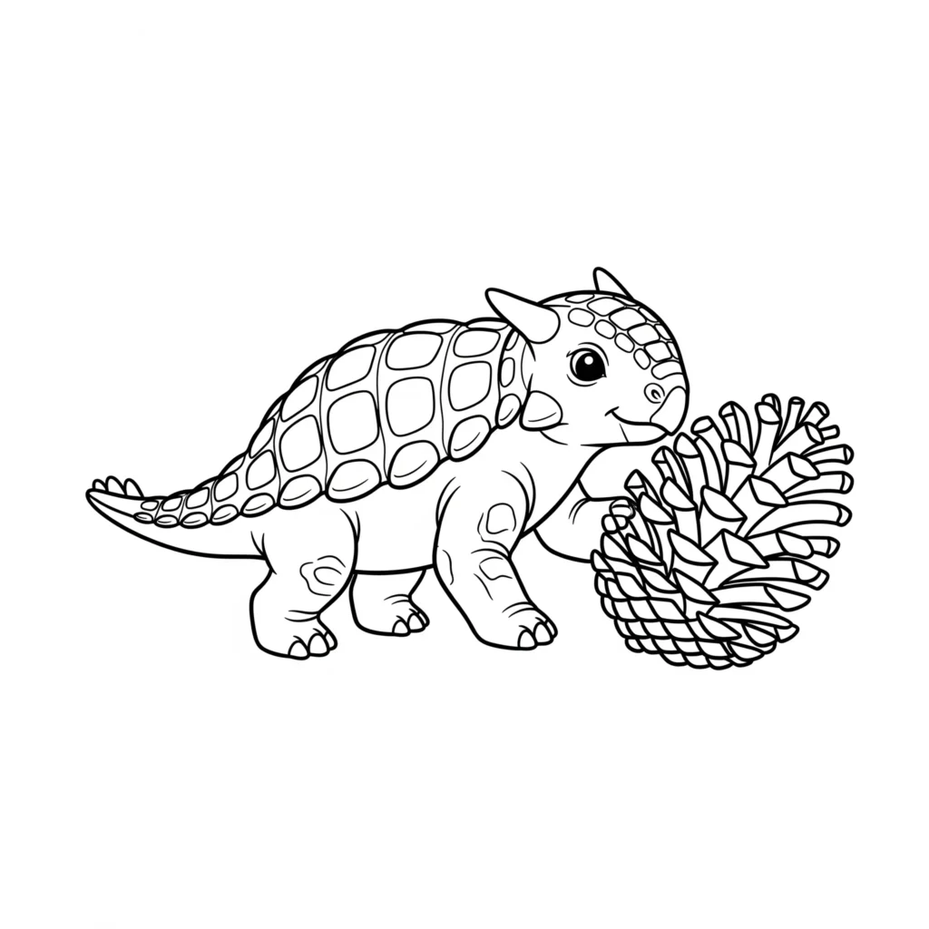 Ankylosaurus Ausmalbilder (Gratis Dino Malvorlage drucken) Niedliches Baby Ankylosaurus als Malvorlage zum Ausdrucken und Ausmalen für Kinder