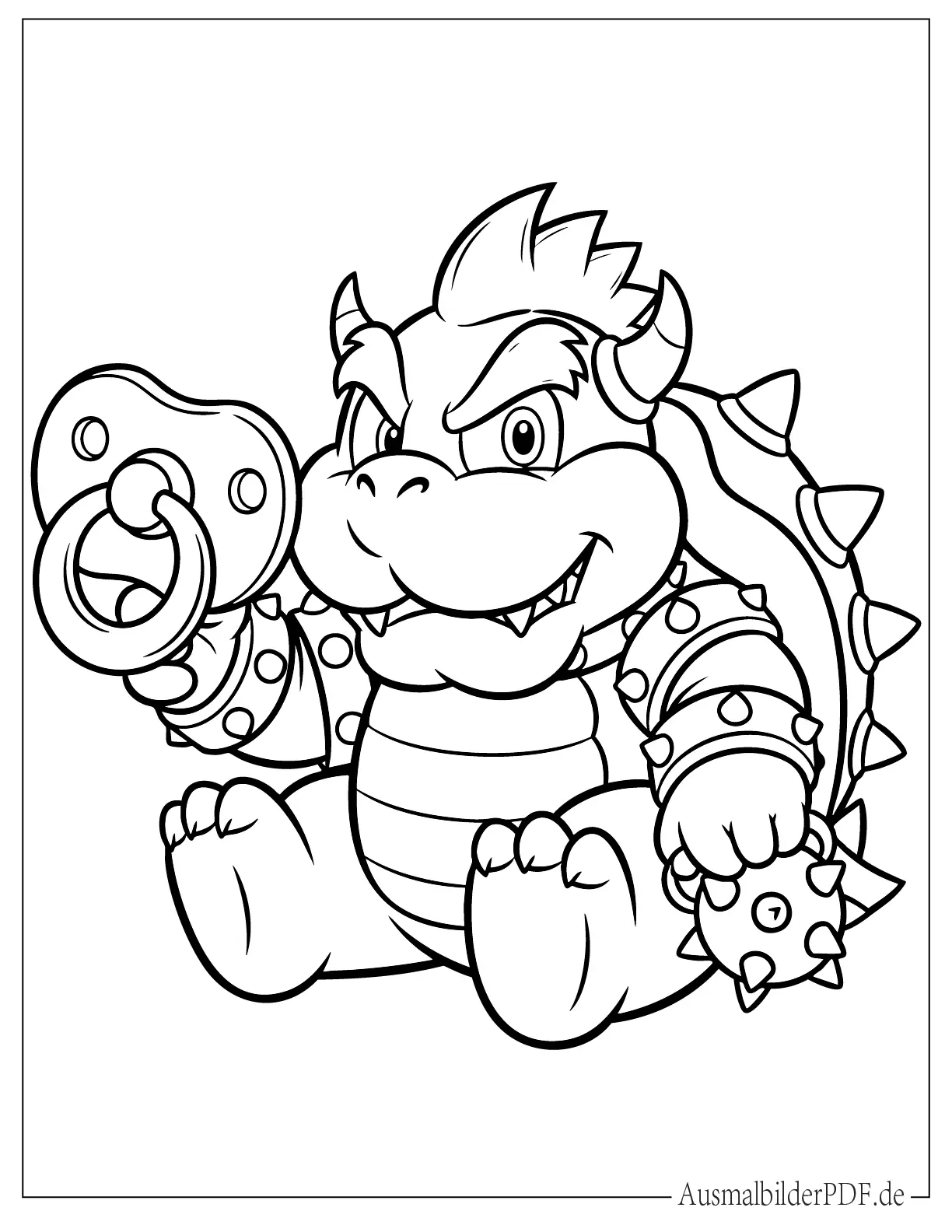 Baby Bowser spielt Malvorlage für Kinder