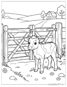 Baby Kuh Bauernhof Ausmalbild