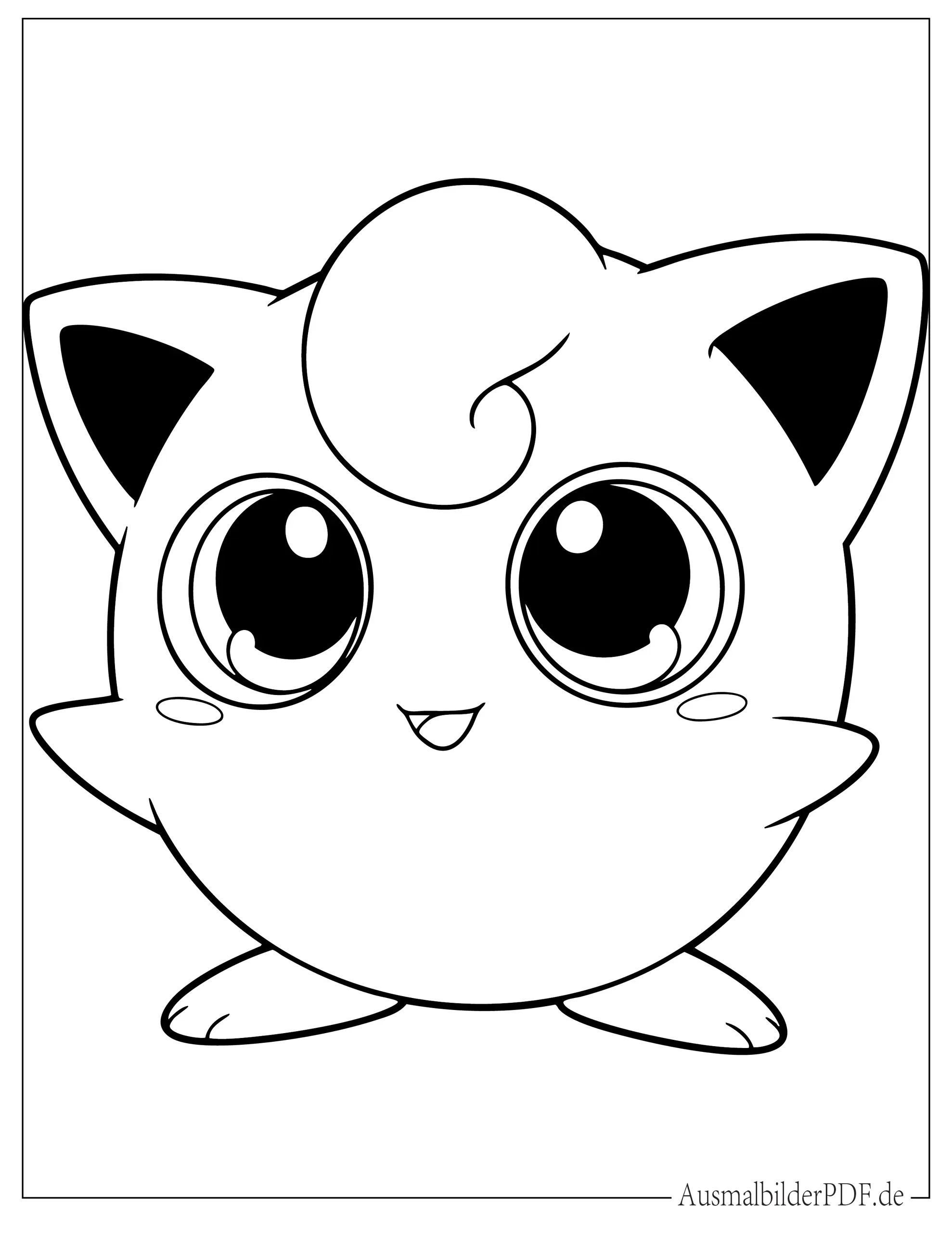 Baby Pummeluff mit großen Augen Ausmalbild für Kinder