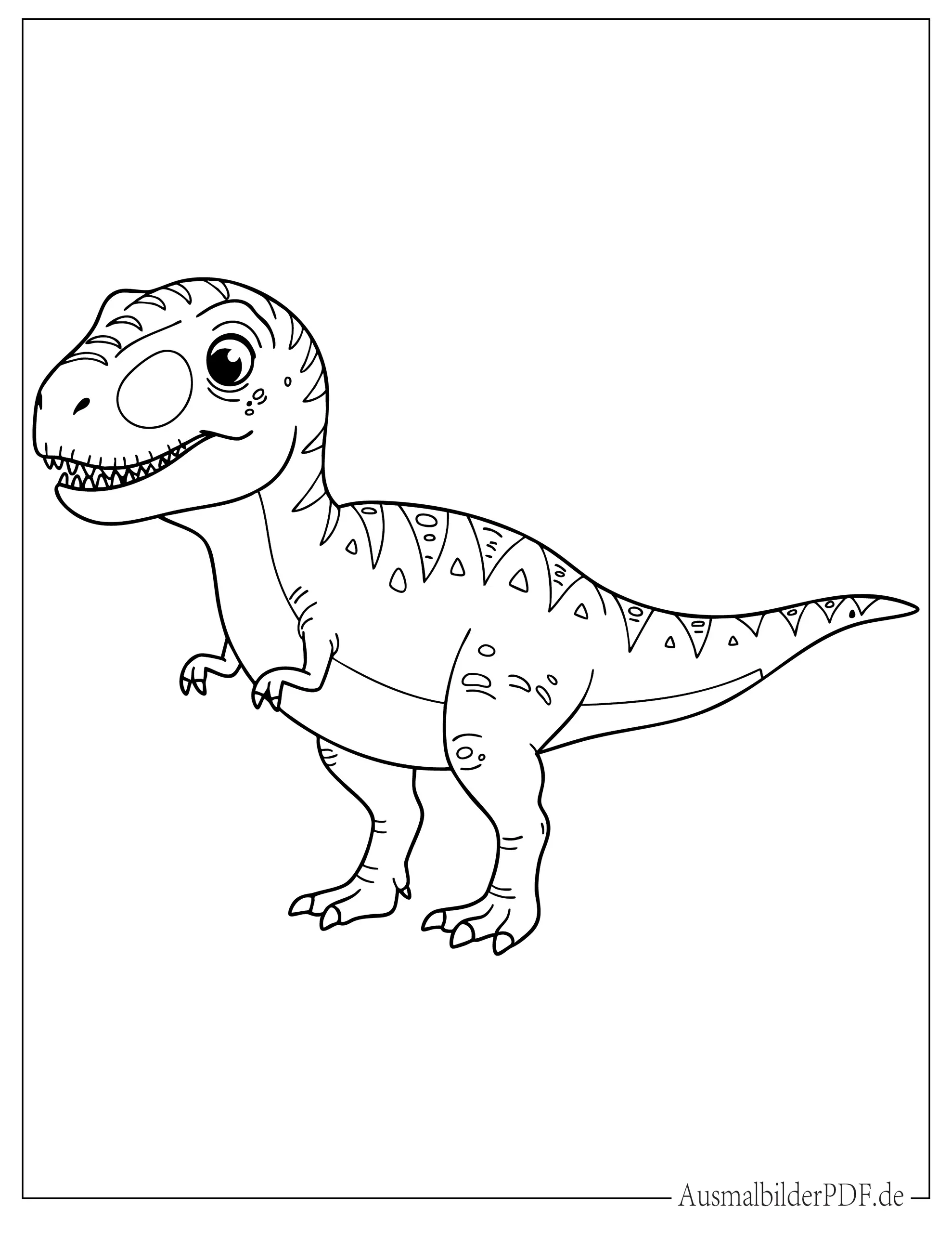 Einfaches Baby T-Rex Malvorlage für Vorschulkinder
