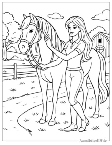 Barbie mit Pferd Vorlage