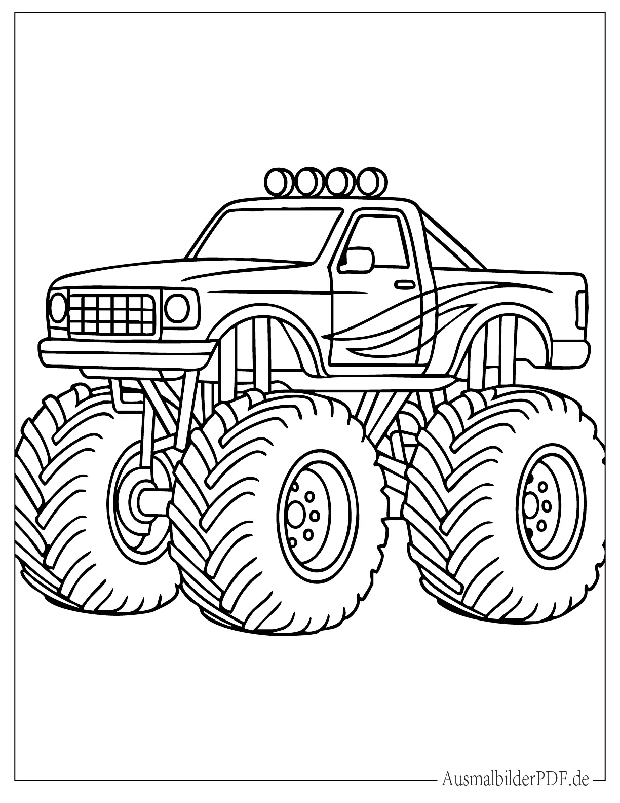 20 MonsterTruck Ausmalbilder (Gratis Vorlagen zum drucken) Bigfoot Monstertruck Malbild