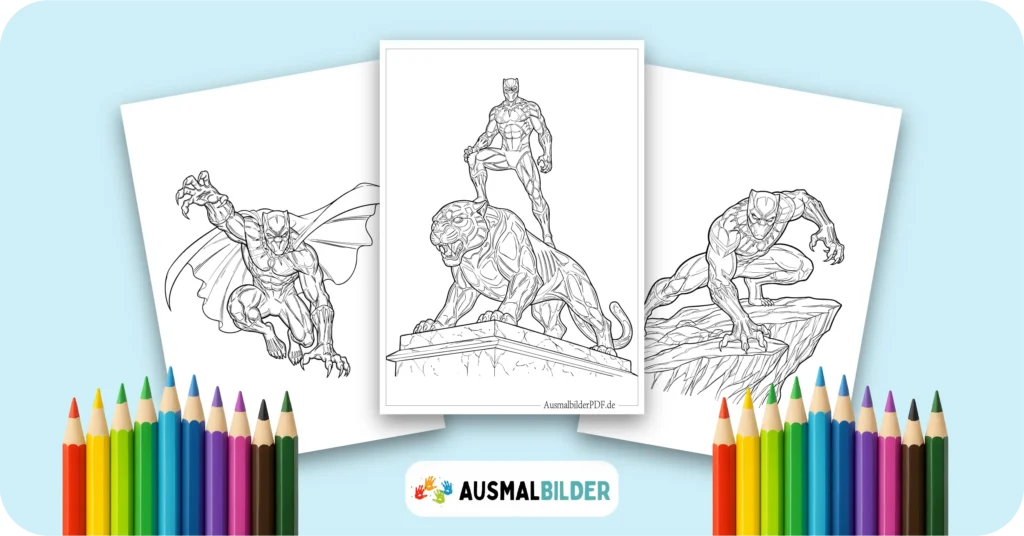 Black Panther Ausmalbilder kostenlose Malvorlagen zum Ausdrucken für Kinder und Erwachsene