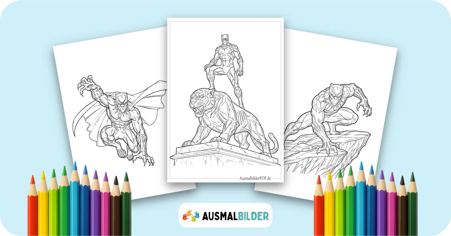 Black Panther Ausmalbilder kostenlose Malvorlagen zum Ausdrucken für Kinder und Erwachsene