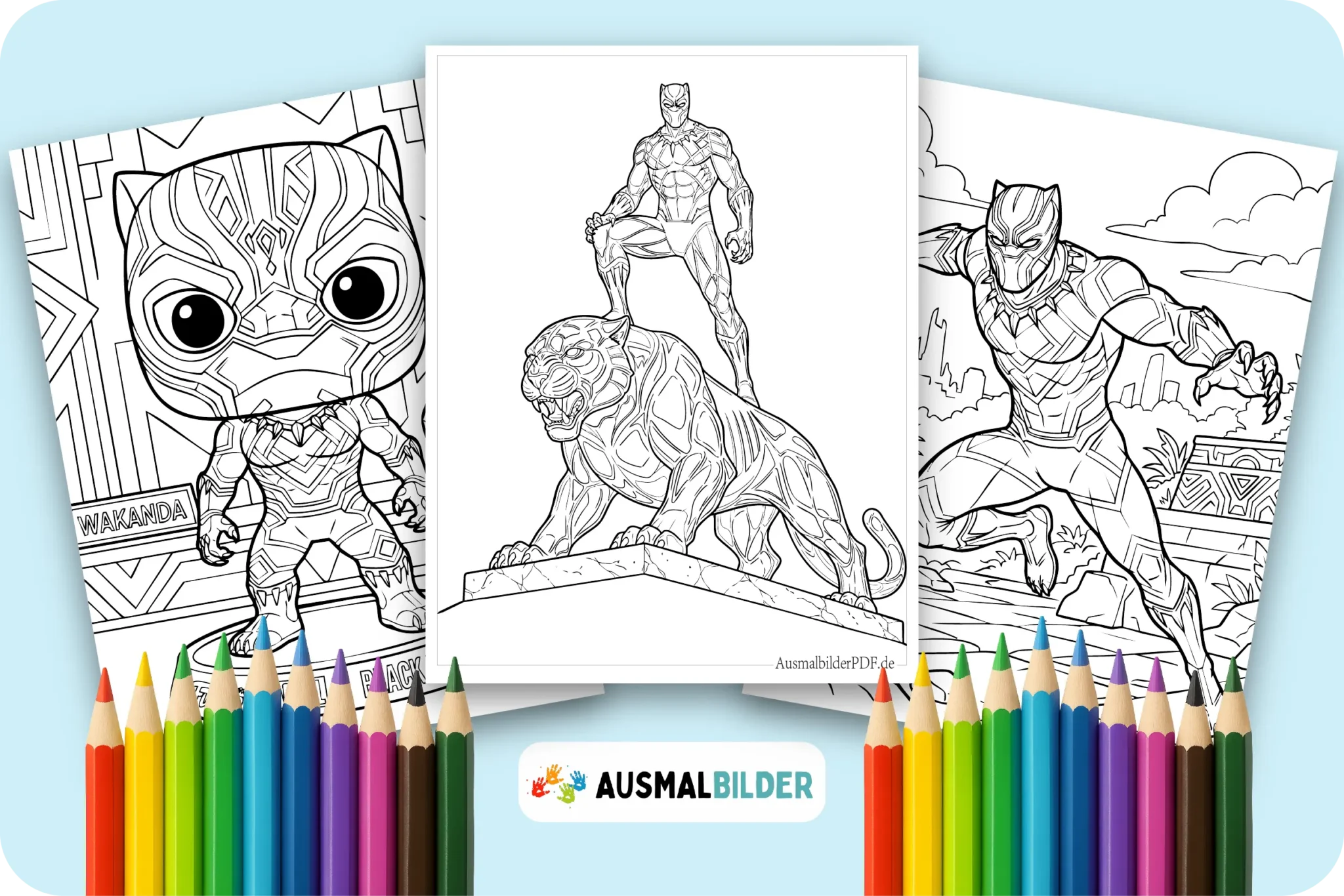 Black Panther Ausmalbilder kostenlose Malvorlagen zum Ausdrucken für Kinder und Erwachsene