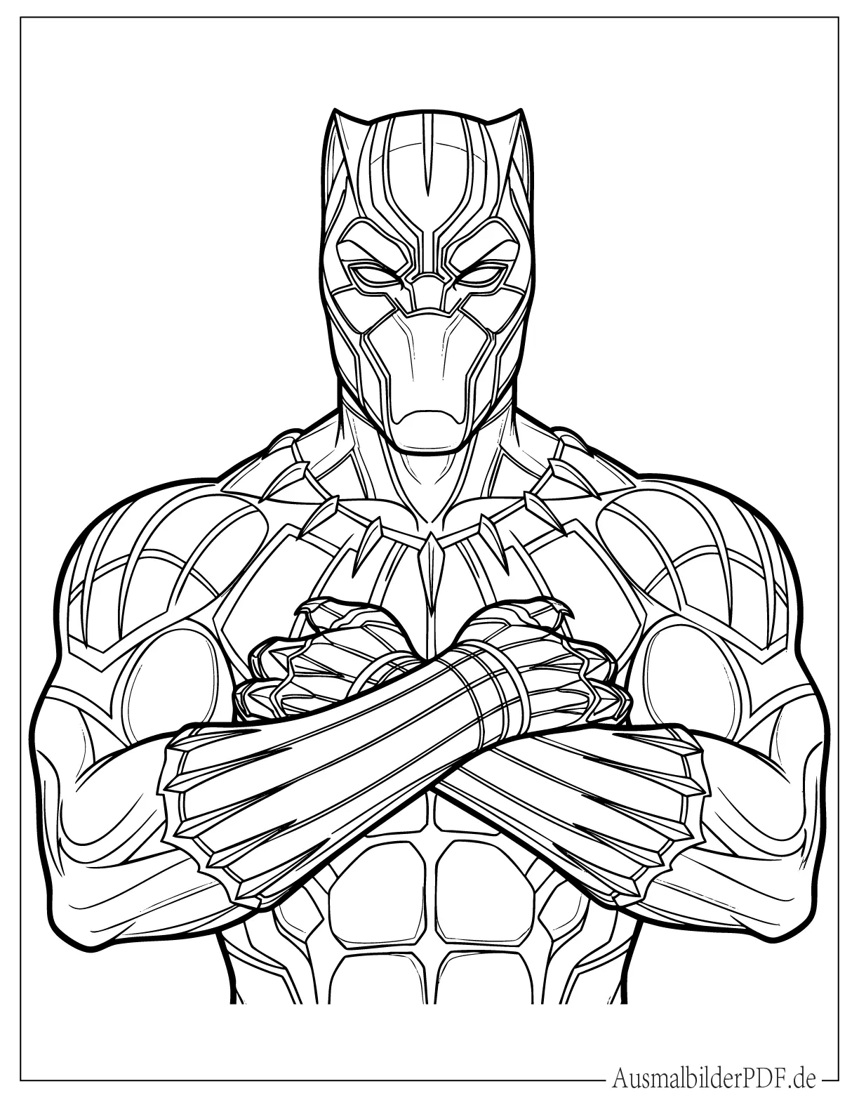 Black Panther in starker Heldenpose Druckvorlage
