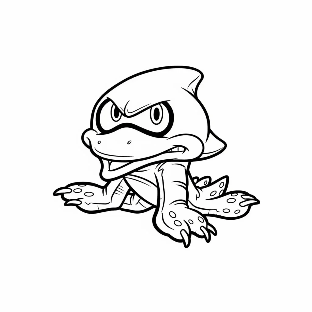 Blooper Tintenfisch aus Mario Kart als Ausmalbild zum Ausdrucken für Kinder und Erwachsene