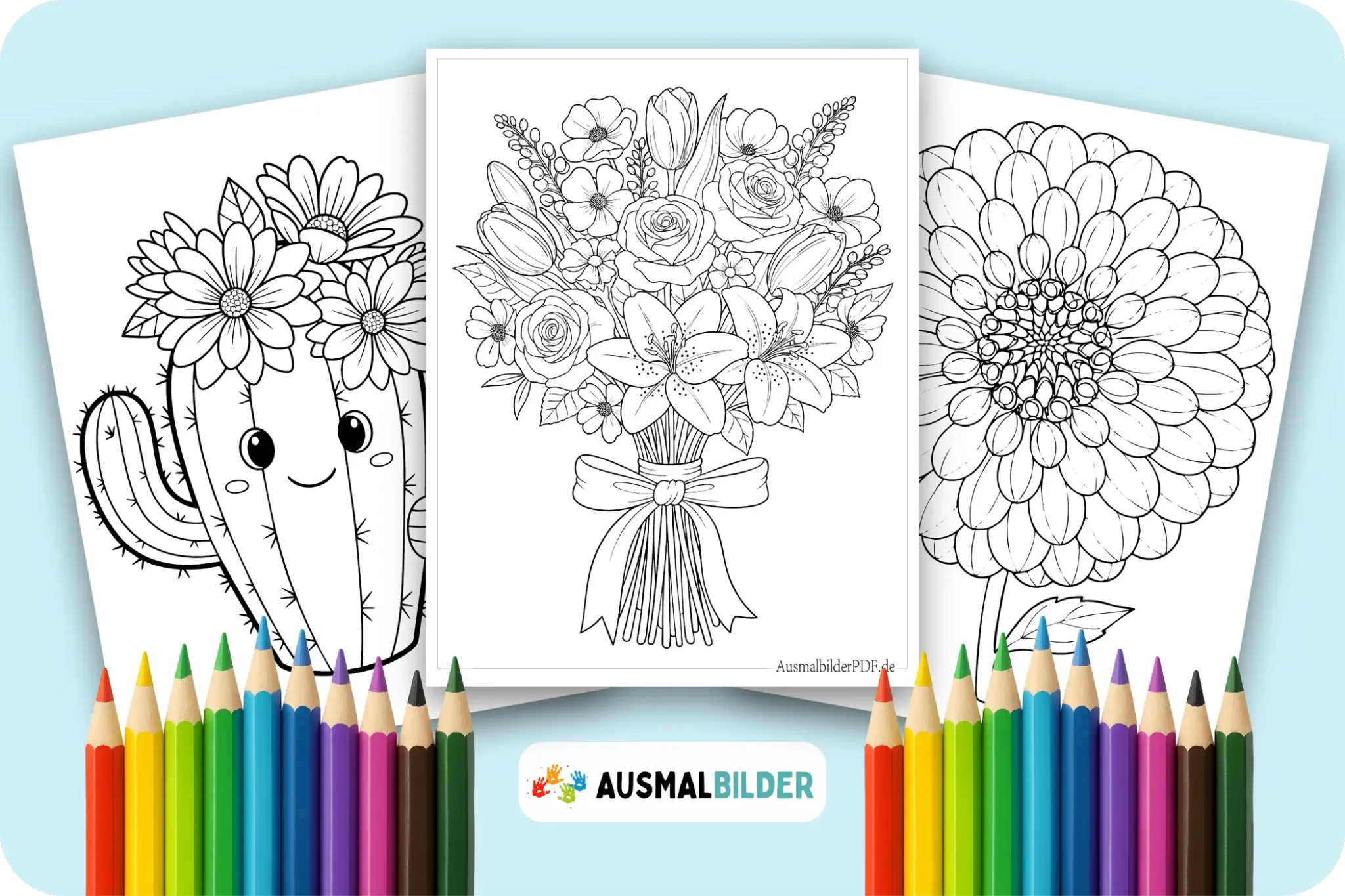 Blumen Ausmalbilder kostenlose zum Ausdrucken