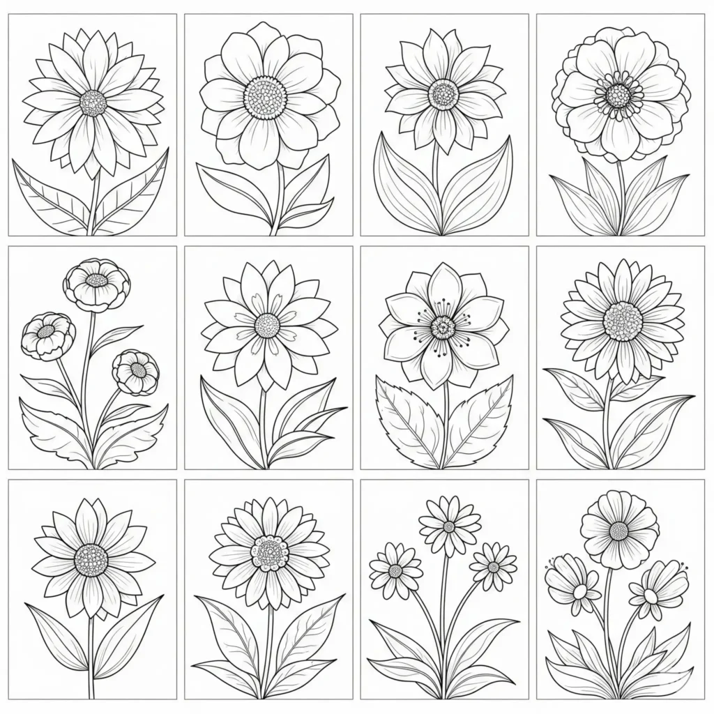 30+ Blumen Ausmalbilder (Gratis Malvorlage zum Ausdrucken) Blumen Ausmalbilder zum Ausdrucken als PDF mit verschiedenen Blüten für Kinder und Erwachsene geeignet