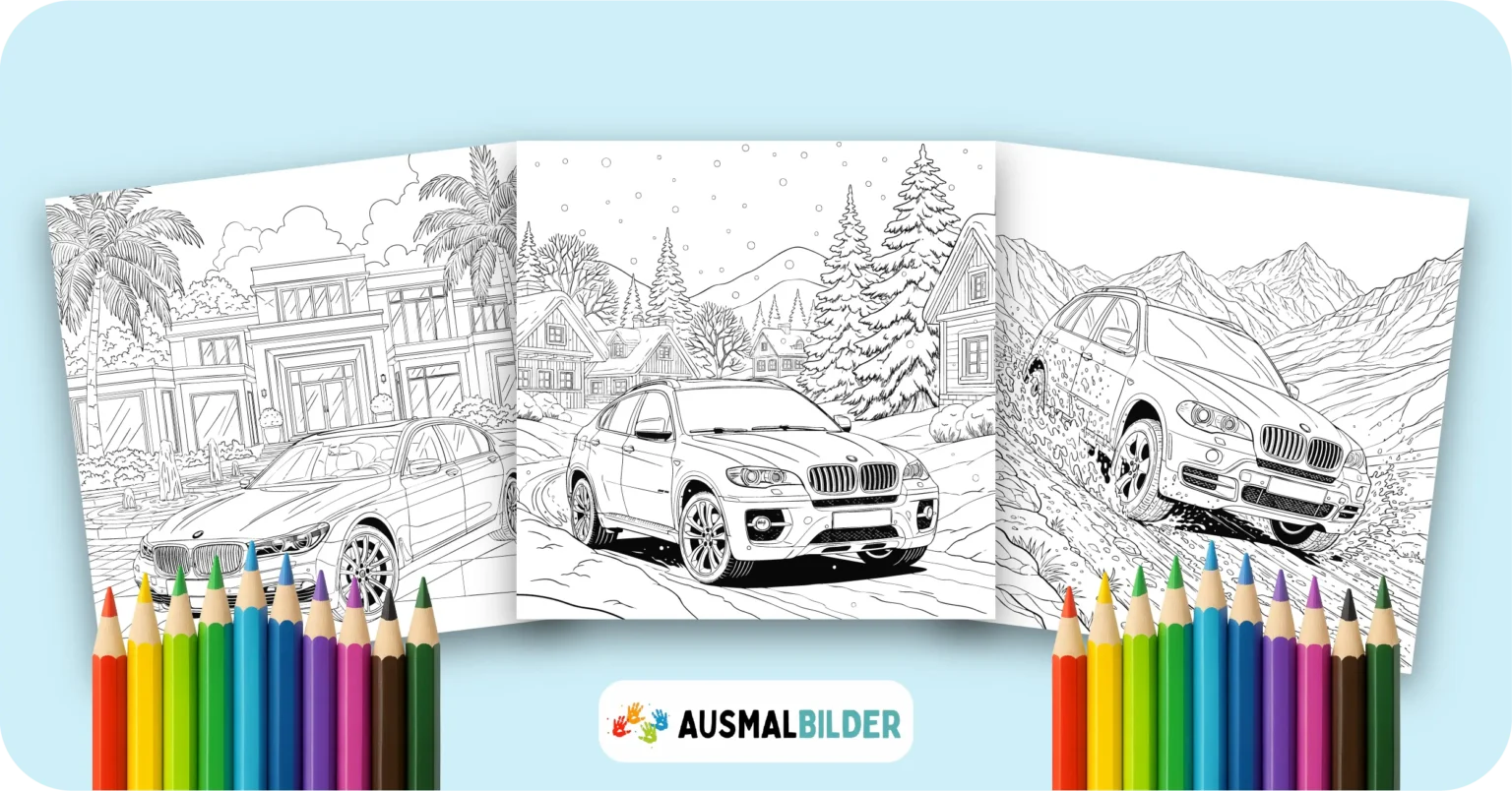 BMW Ausmalbilder kostenlose Malvorlagen zum Ausdrucken für Kinder und Erwachsene