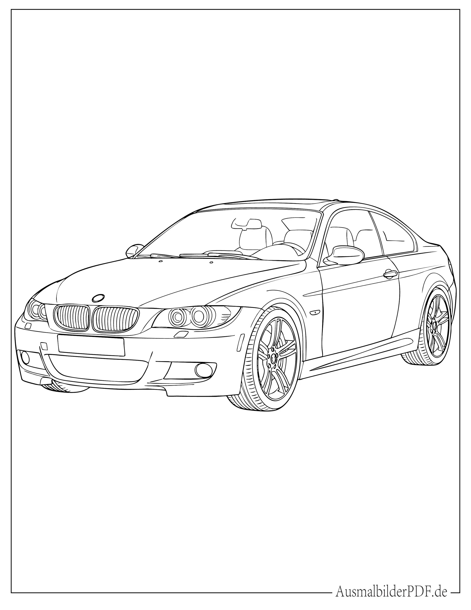 Einfaches BMW Auto Ausmalbild zum Ausdrucken