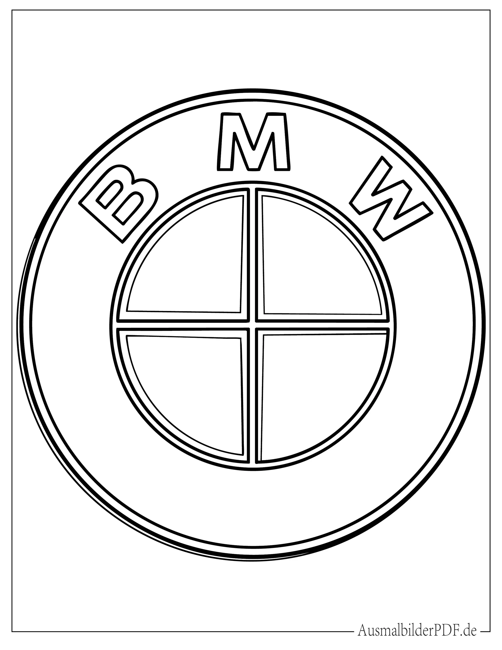 Einfaches BMW Logo Malvorlage für Kinder