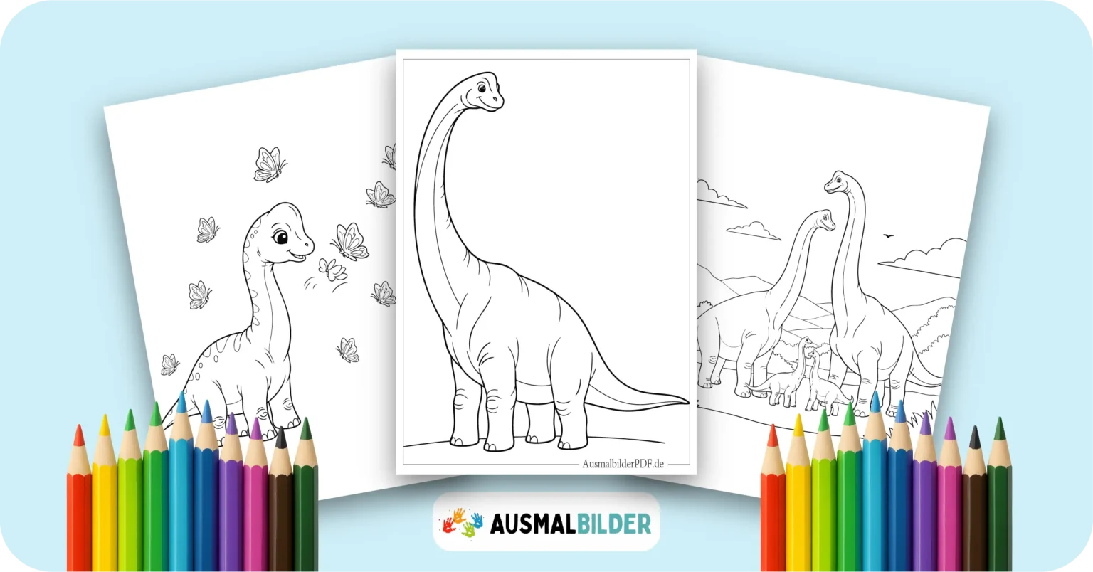 Brachiosaurus Ausmalbilder kostenlose Malvorlagen zum Ausdrucken für Kinder und Erwachsene