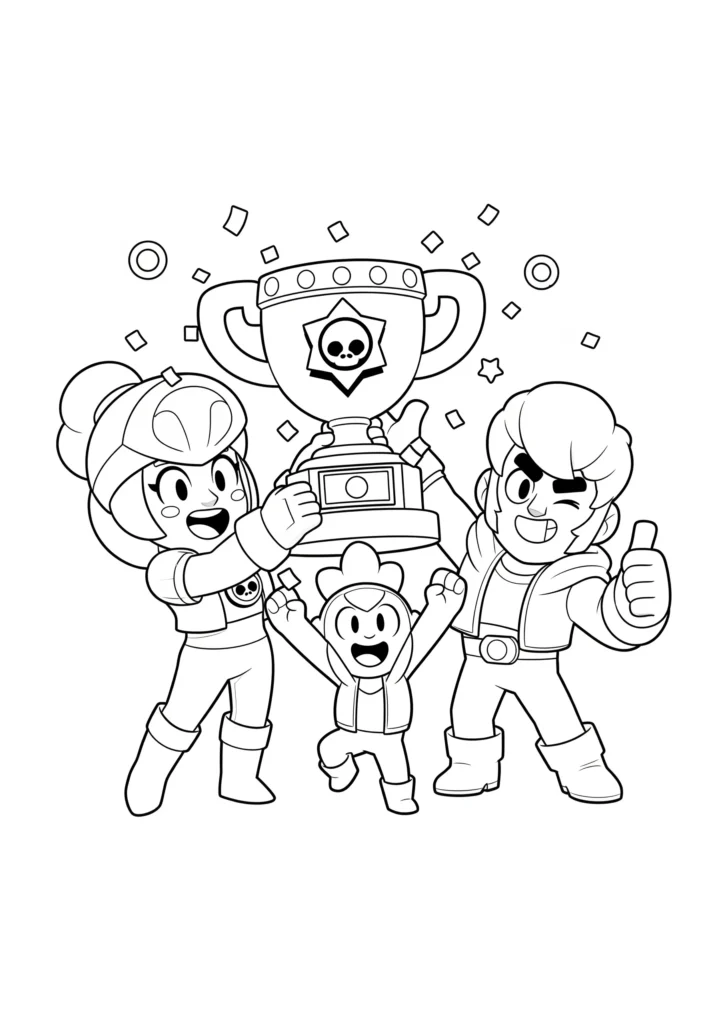 20+ Brawl Stars Ausmalbilder (Gratis Malvorlage Ausdrucken) Ausmalbild mit einem Brawler aus Brawl Stars in Siegespose. Kostenlose Malvorlage für Kinder und Fans zum Ausdrucken und bunt Gestalten.