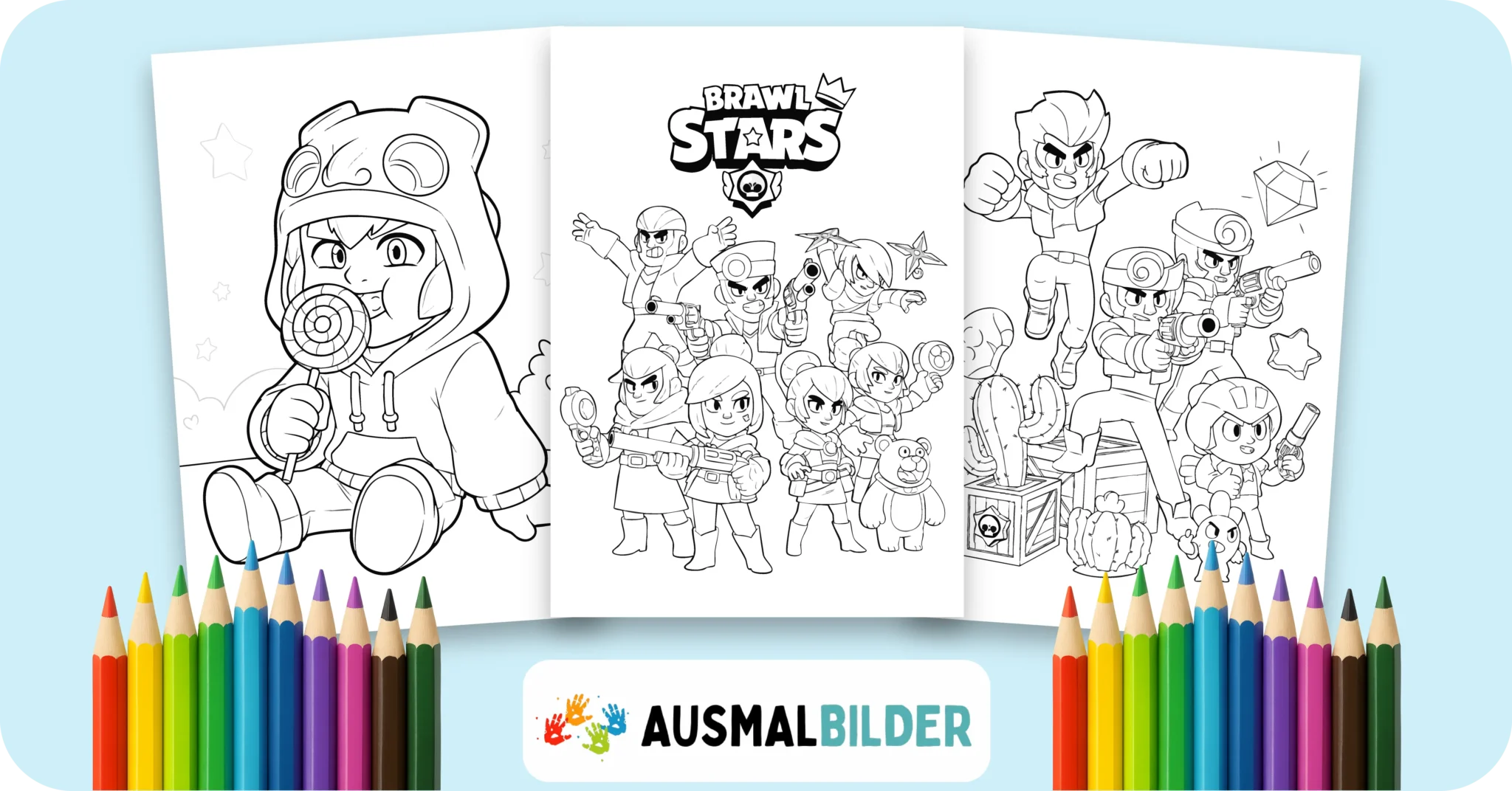 Brawl Stars Ausmalbilder kostenlose Malvorlagen zum Ausdrucken für Kinder und Erwachsene