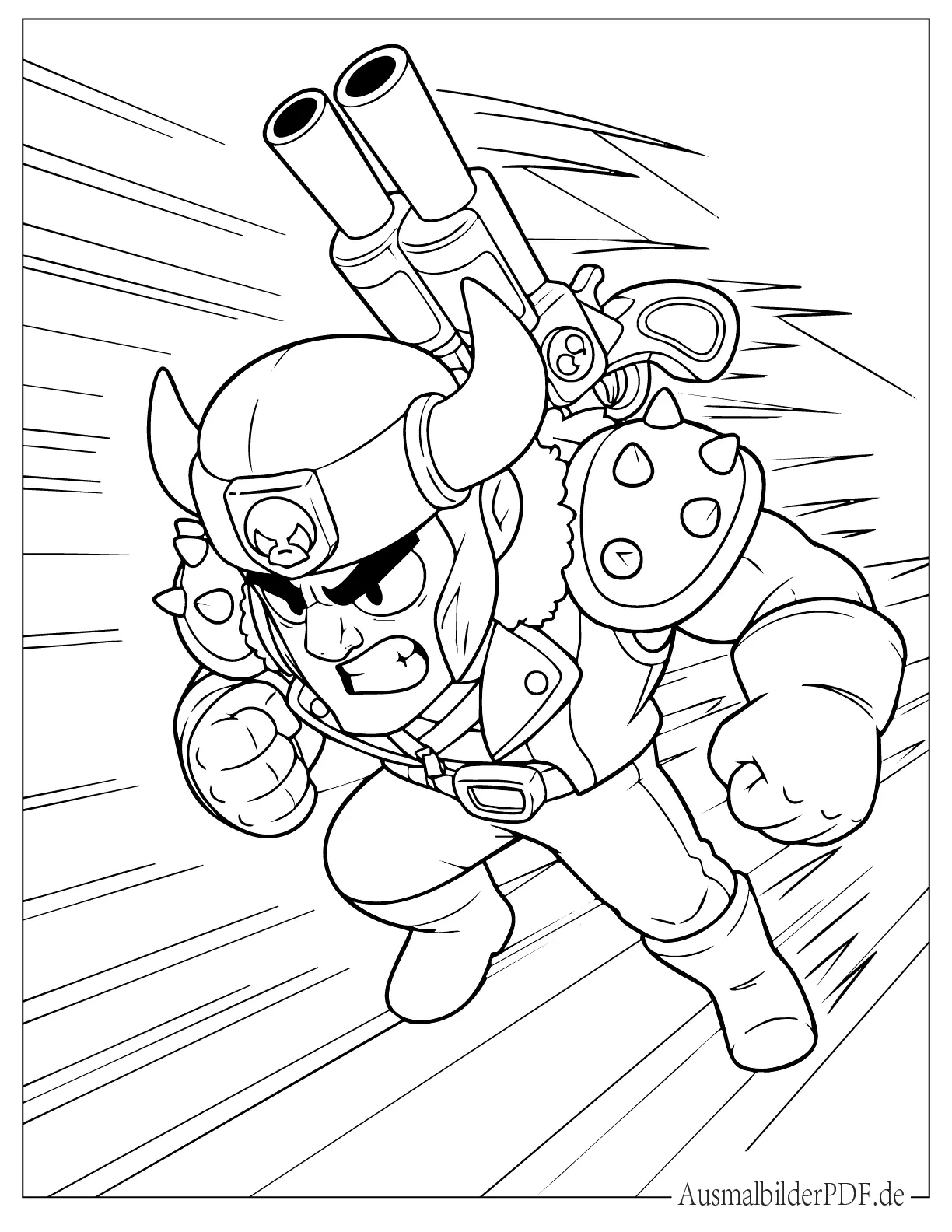 Brawl Stars Bull Stürmt Nach Vorn Malbild