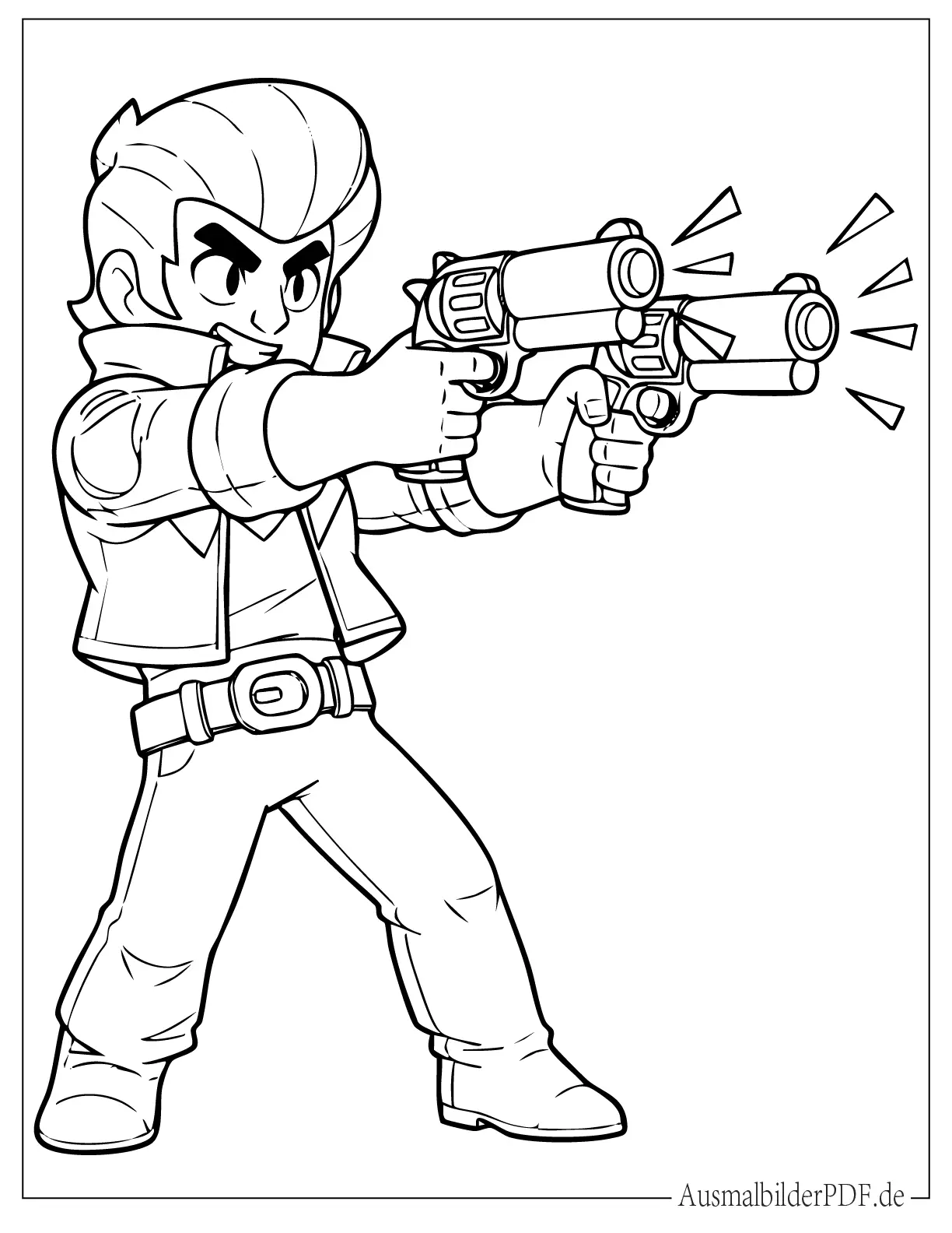 Brawl Stars Colt Schnellfeuer Ausmalbild