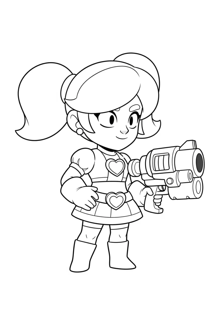 20+ Brawl Stars Ausmalbilder (Gratis Malvorlage Ausdrucken) Brawl Stars Ausmalbild zeigt Kawaii Jessie, die ihre Waffe trägt. Diese Malvorlage gibt es kostenlos als PDF zum Ausdrucken und Ausmalen.