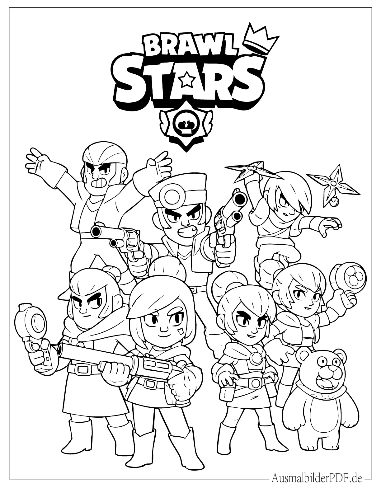 Brawl Stars Poster Mit Logo Ausmalbild Zum Ausdrucken
