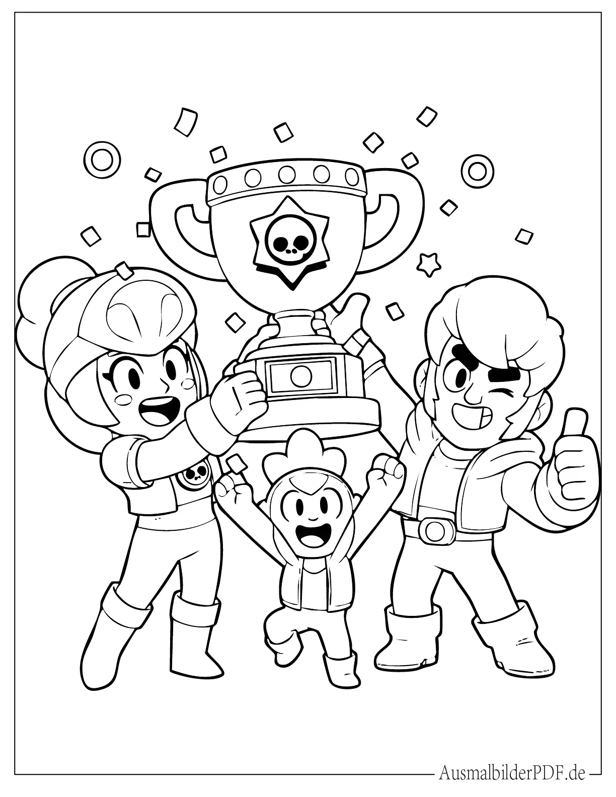 Brawl Stars Siegespose Mit Trophäe Malvorlage