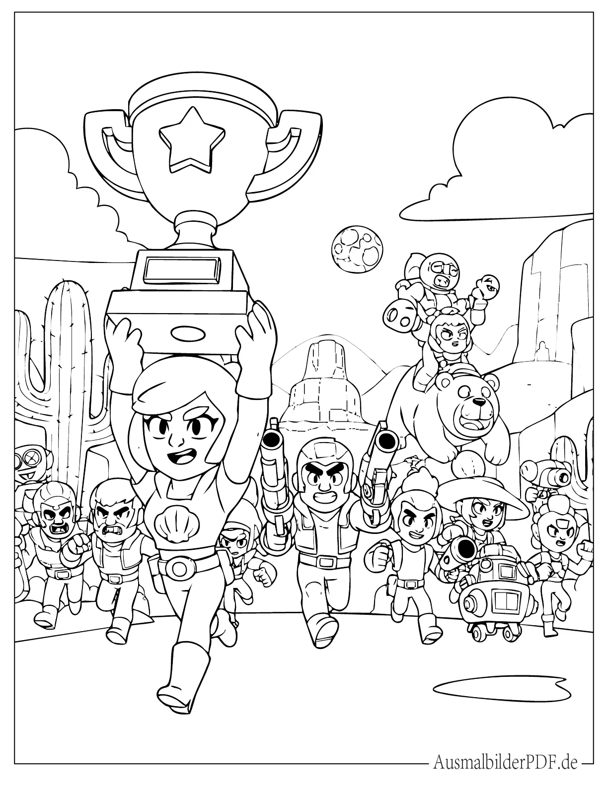 Brawl Stars Trophäenjagd Ausmalvorlage