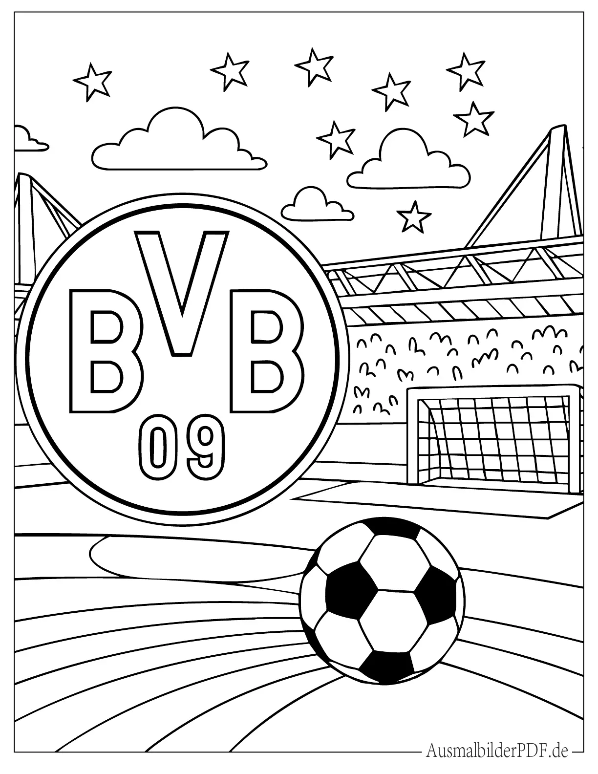 BVB Fußball Logo zum Ausmalen