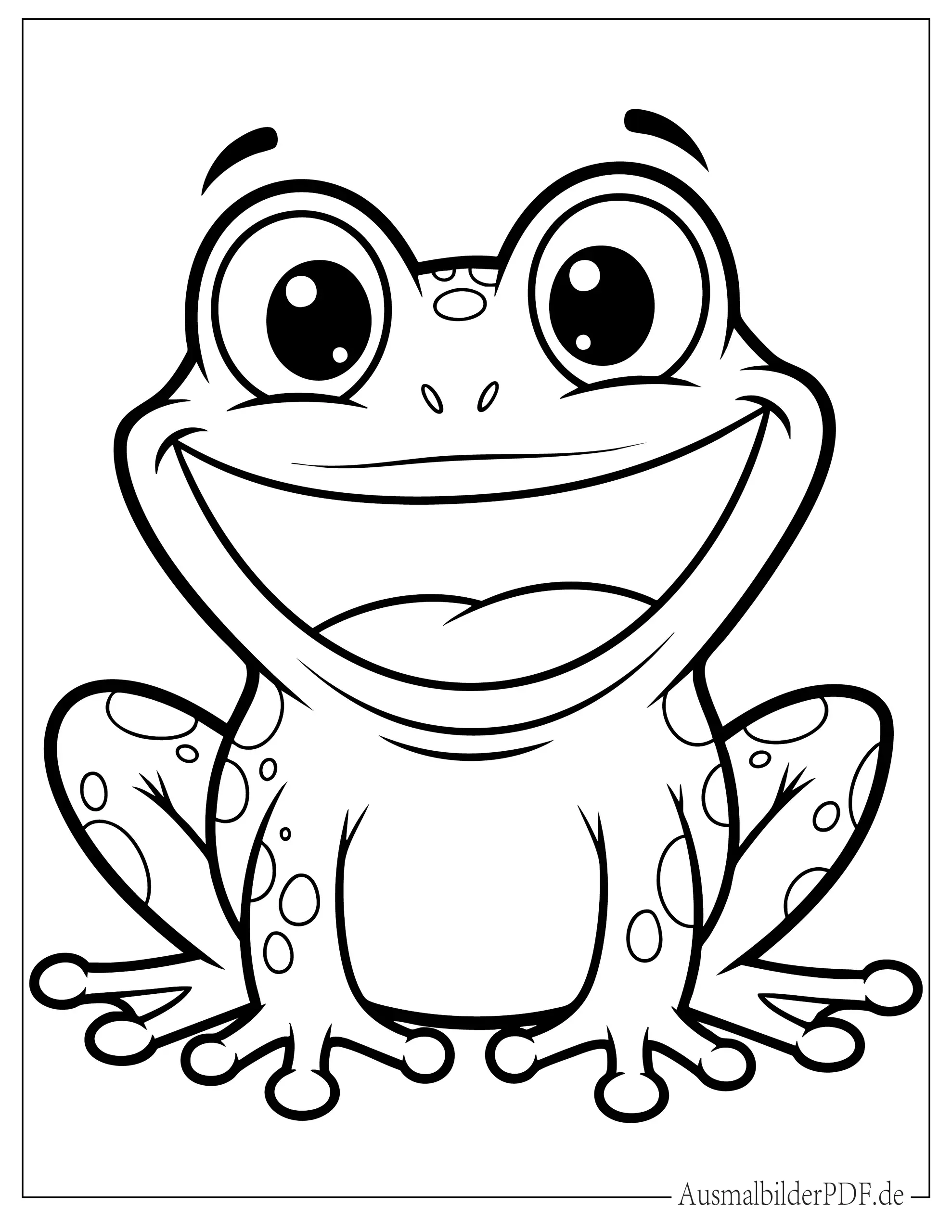 Cartoon Frosch mit großen Augen Ausmalbild