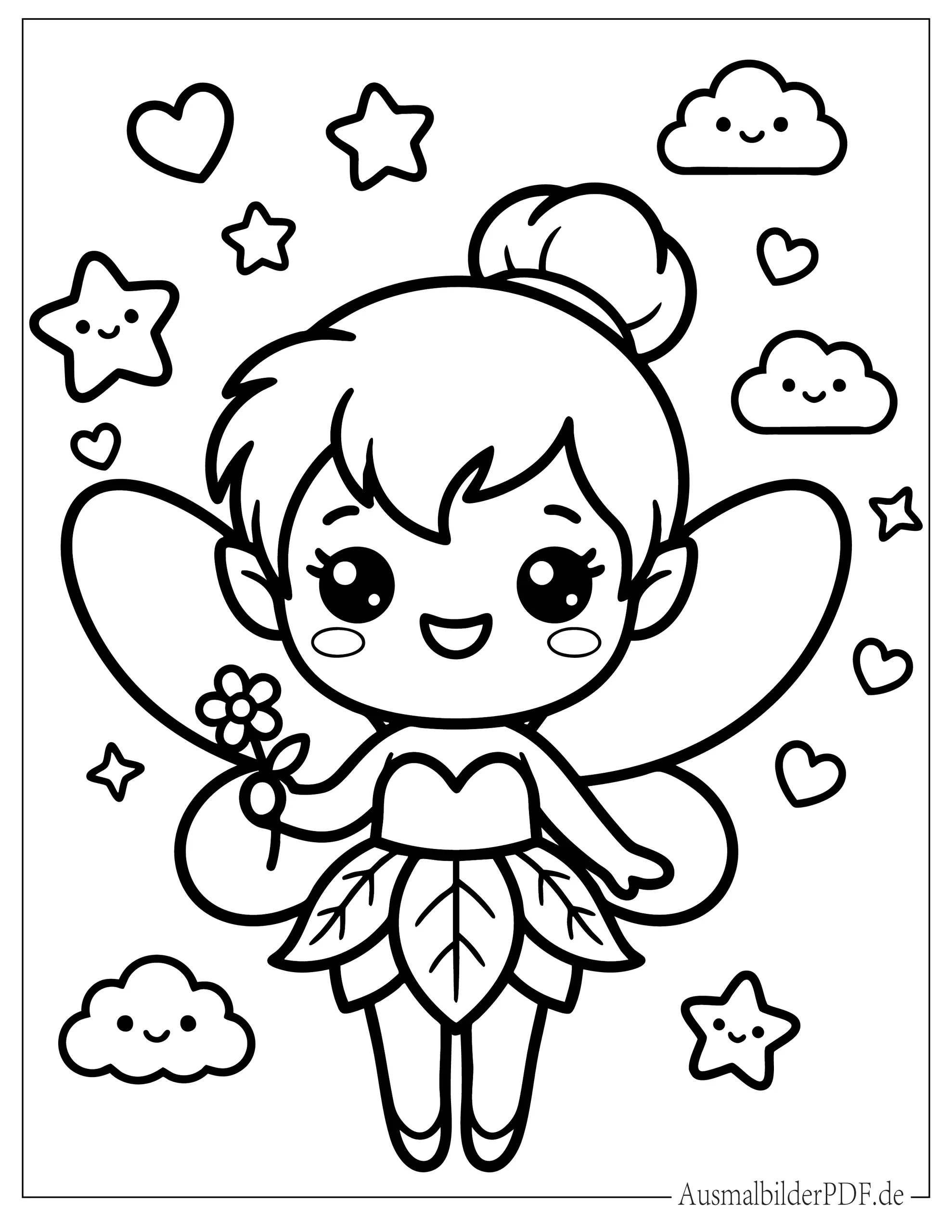 Chibi süße kleine Tinkerbell Malvorlage für Kinder