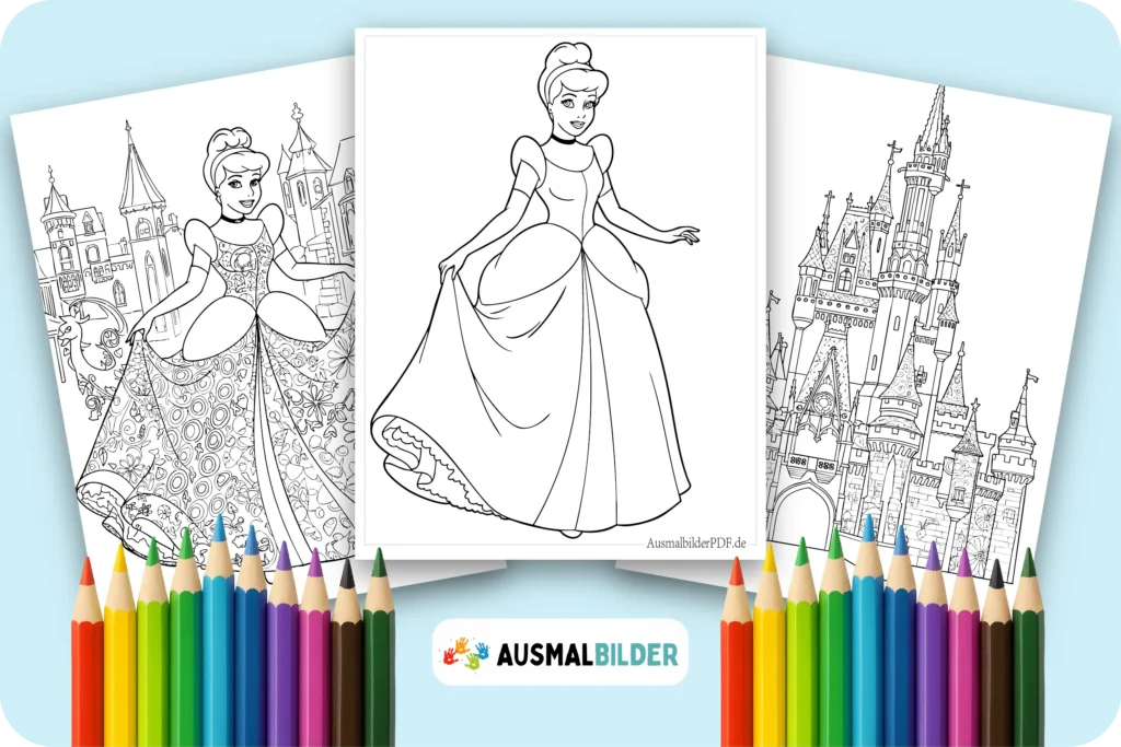 Cinderella Ausmalbilder kostenlose Malvorlagen zum Ausdrucken
