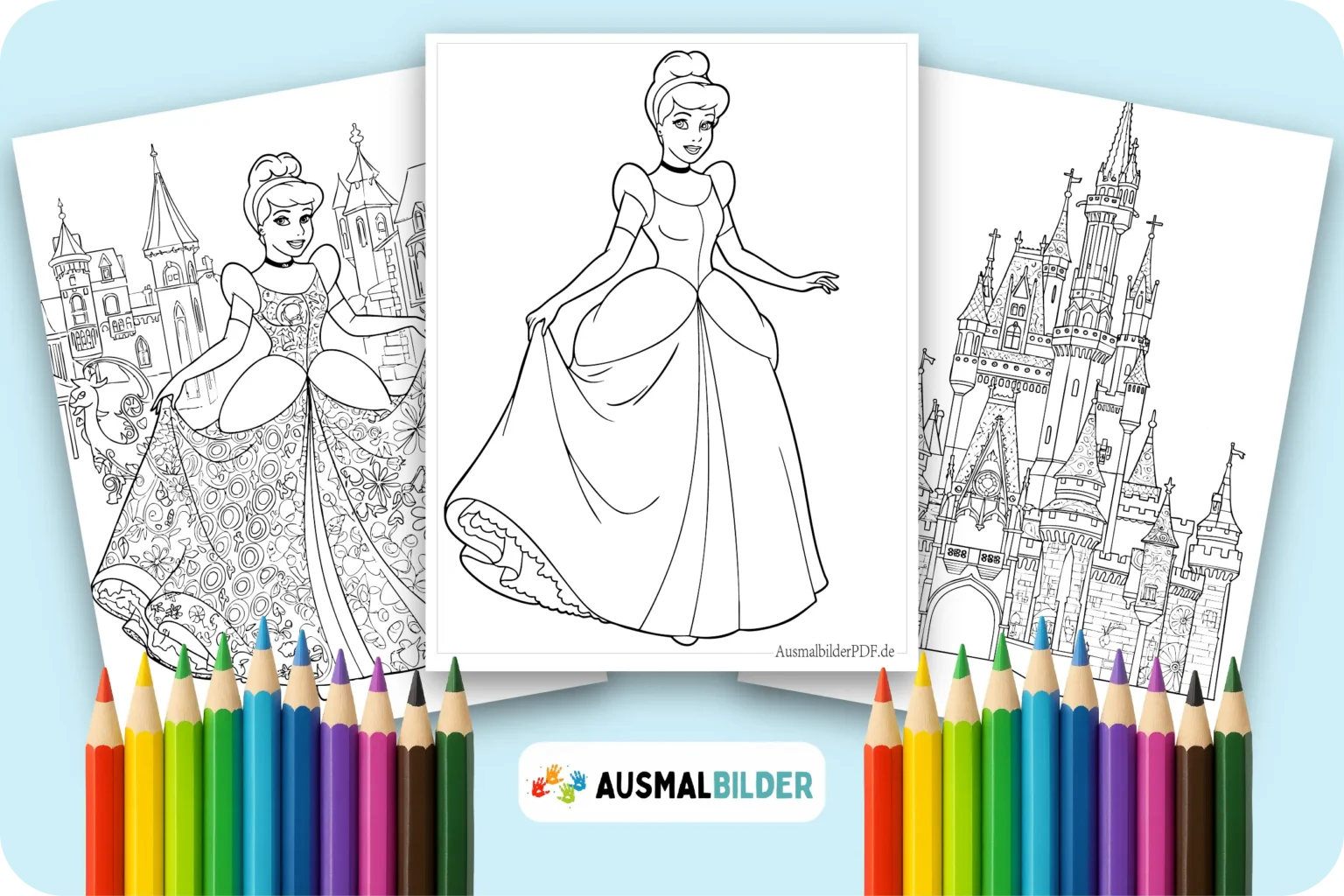 Cinderella Ausmalbilder kostenlose Malvorlagen zum Ausdrucken