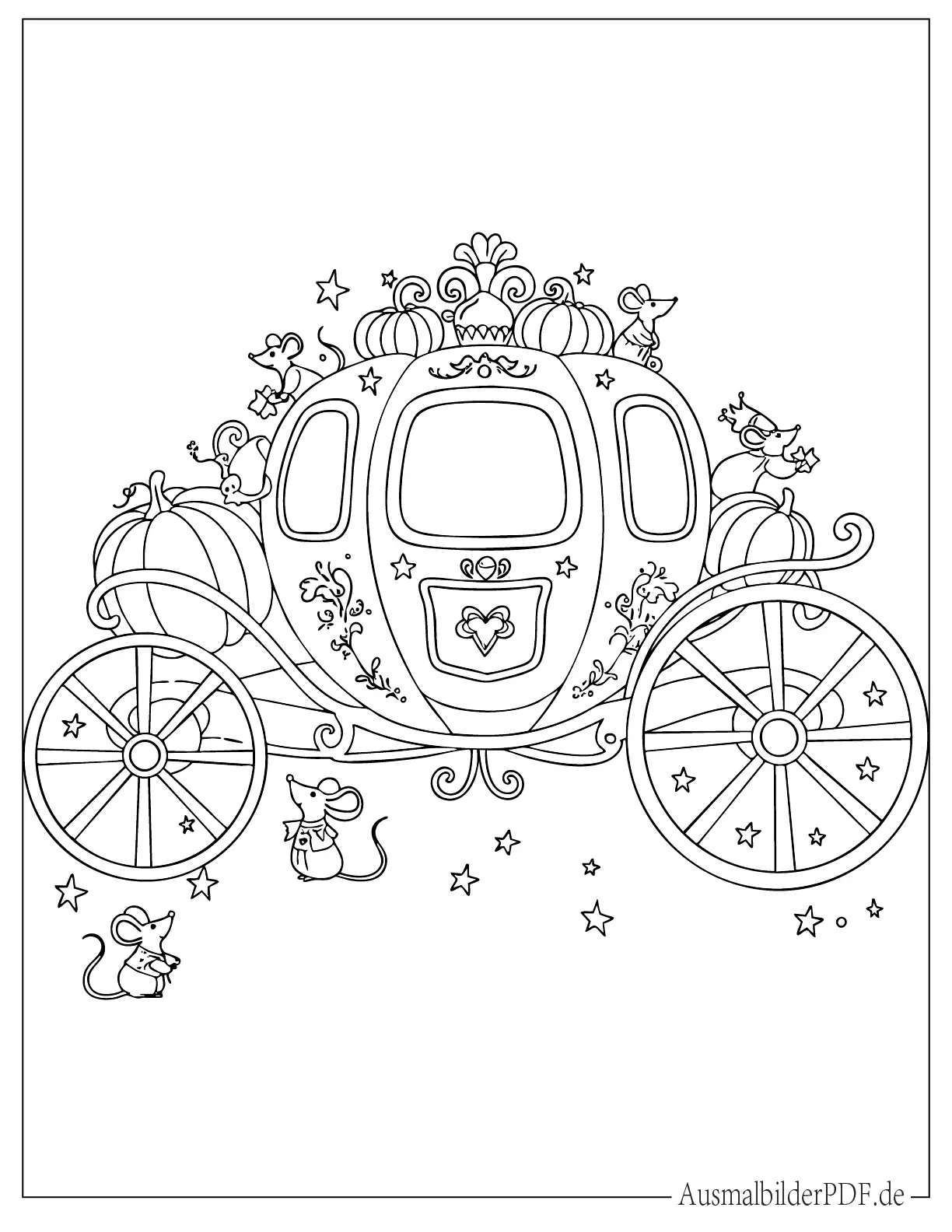Cinderella Kutsche Ausmalbild