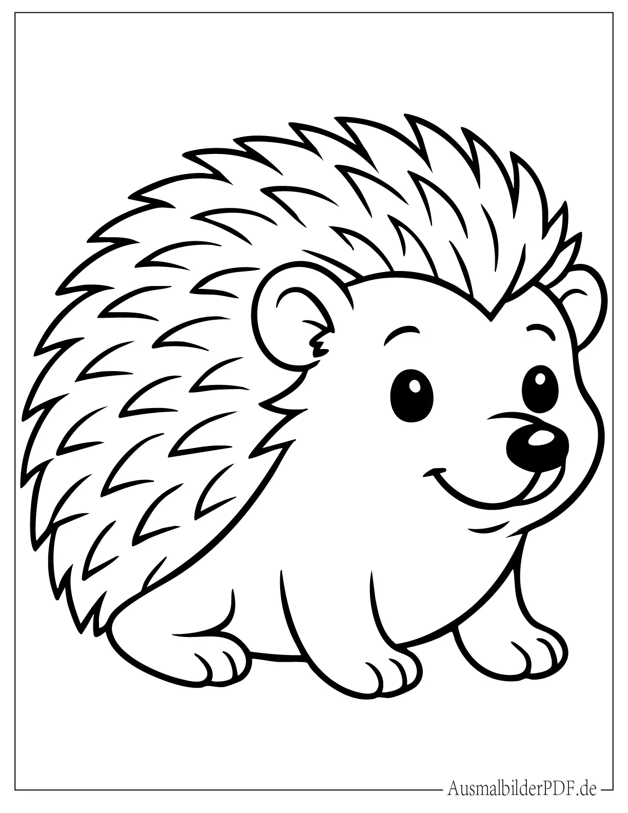 26 Ausmalbilder Igel (Kostenlose Druckvorlagen zum Download) Ein einfaches Igel Clipart Malvorlage für Kinder